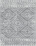 Wonnitar Moroccan Gray Area Rugs for Living Room, Washable 5x7 Boho Bedroom Rugs, Non-Slip Large Soft Dining Room Throw Mat, Floor Carpet for Basement Guest Room Office (Silver Grey,5'x7')