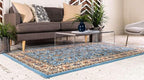 Unique Loom Sialk Hill Collection Area Rug - Washington (9' x 12' Rectangle Light Blue/Navy Blue)