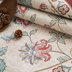 jinchan Elora 3x10 Floral Runner Rug for Hallway Washable Kitchen Runner Vintage Romance Design Non Slip Thin Indoor Floor Cover Low-Profile Throw Carpet for Entryway Bathroom Bedroom Porch, Red/Beige