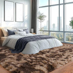 Upgrade Non-Slip Plush Rugs for Living Room, Soft Shaggy Carpets for Living Room, Fuzzy Rugs for Kids' Room, Perfect Decor for Modern Home Tie Dye Coffee 8x10Feet