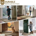 Front Door Mat 24''x35'', Absorbent Muddy Dirt Resist Washable Non Slip Low-Profile Indoor Doormat, Easy Clean Welcome Entryway Door Mats, Brown
