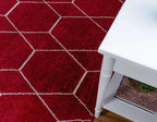 Unique Loom Trellis Frieze Collection Area Rug - Geometric (2' x 3' 1", Red/ Ivory)