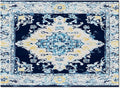 Bohemian Pattern Rectangular Area Rugs for Living Room Bedroom 4 x 6 ft Blue & Yellow Abstract Non-Shedding Soft Low Pile Rug Non Slip Washable Rug for Nursery Entryway Playroom
