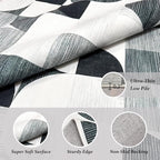 3x5 Rugs Machine Washable, Ultra-Thin Area Rugs for Bedroom Entryway Living Room Bedside Low-Pile, Boho Small Throw Floor Carpet Non Slip Soft Indoor Rug Modern Abstract Gray