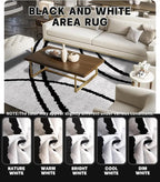 YIHOUSE Modern Area Rugs for Bedroom,5x7 Washable Black and White Rug, Thin Abstract Geometric Minimalist Striped Rug, Black Rugs for Bedroom,Kitchen,Dining Room Office