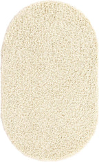 Unique Loom Solid Shag Collection Area Rug (3' 3" x 5' 3" Oval, Pure Ivory)
