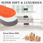 Soft Fluffy Area Rug for Bedroom, Orange Fuzzy Shaggy Oval Throw Rugs for Bedside, Non-Slip Cozy Plush Shag Carpet for Girls Kids Room Nursery Dorm Living Room, 2.6 x 5.3 Feet