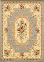 Rugs.com Chateau Collection Rug – 8' x 11' Light Blue Medium Rug Perfect for Living Rooms, Large Dining Rooms, Open Floorplans