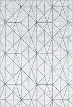 Rugs.com Lattice Trellis Collection Rug – 6' x 9' White Low-Pile Rug Perfect for Living Rooms, Large Dining Rooms, Open Floorplans