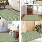 Braided Bath Mat,Boho Small Bathroom Rugs Non Slip Washable Super Absorbent Quick Dry Farmhouse Bathroom,Bedroom Decor,17"x24"Sage Green