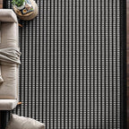Beverly Rug Micro Loop Area Rug Black/White 6x9 Geometric Modern Luxury Zebra Durable Soft Indoor Rugs for Living Dining Room Office Stain Resistant Non Shedding Casual Indoor Carpet 6 x 9