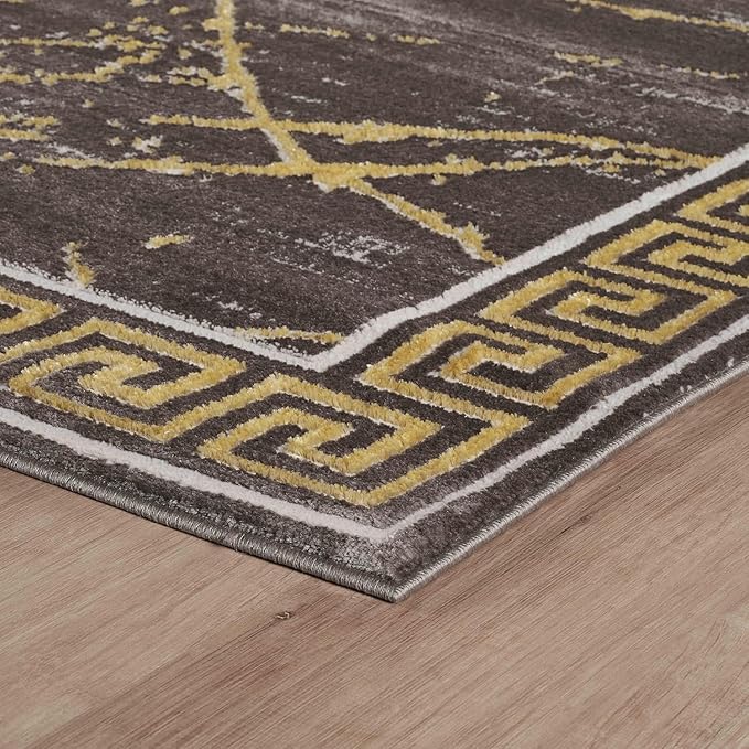 GLORY RUGS Area Rugs Marble 2x7 Brown Carpet Modern Abstract Rug Living Room Dining Bedroom Rug