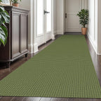 KOZYFLY Extra Long Runners for Hallways 3x16 ft Washable Kitchen Runner Non Slip Rubber Backed Hallway Rug Cotton Entryway Runner Rug Floor Carpet for Indoor Hall, Kitchen, Bright Green/Earthy Green