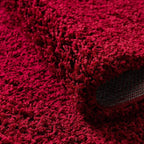 Unique Loom Solid Shag Collection Area Rug (7' 10" x 10' Oval, Cherry Red)