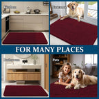 OLANLY Dog Door Mat for Muddy Paws 59x32, Absorbs Moisture and Dirt, Absorbent Non-Slip Washable Doormat, Quick Dry Chenille Mud Mat for Dogs, Entry Indoor Entryway Carpet for Inside Floor, Burgundy