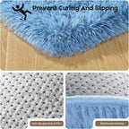 Blue 8x10 Area Rugs for Living Room Bedroom, Fluffy Large Rug Soft Shag Non-Slip Carpet for Kids Boys and Girls Room Dorm Home Decor (8ft x 10ft)