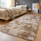 Fluffy Area Rugs for Living Room, Soft Shaggy Carpets for Living Room, Upgrade Anti-Slip Fuzzy Rugs for Kids' Room, Perfect Decor for Modern Home Tie Dye Camel 2x6Feet