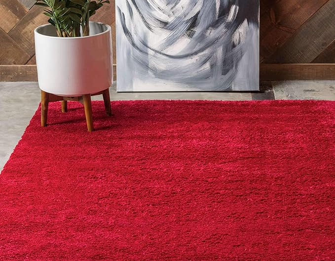 Unique Loom Solo Collection Area Rug - Calabasas (3' 3" x 5' 3" Rectangle, Red)