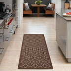 Nourison Home Versatile Brown 2'2" x 7'6 Area Rug - Easy Clean, Non Shedding, Bed Room, Living Room, Dining Room, Kitchen (8' Runner)
