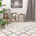 Alfa Rich 7x10 Moroccan White Washable Area Rugs for Living Room Bedroom Kitchen Decor Cotton Rug