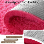 2x3 Rugs for Bedroom, Fluffy Small Area Rugs for Living Room, Soft Shag Fuzzy Carpet with 4 Non-Slip Stickers for Kids Boys and Girls Nursery Dorm Room Home Decor (Hot Pink, 2ft x 3ft)