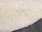 Unique Loom Solid Shag Collection Area Rug (6' 1" Round, Pure Ivory)