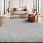 Beverly Rug Easy Jute Gray Rug 6x9 Solid Washable Durable Outdoor Indoor Area Rugs for Living Dining Room Patio Office Stain Resistant Non Shedding Casual Indoor Outside Carpet (6 x 9 Gray)