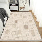 Geometric Rug, Washable 3x4 Rug for Living Room, Modern Abstract Patterned Indoor Carpet, Geometric Decor for Home, Bedroom, Soft Non Slip Thin Design FER53