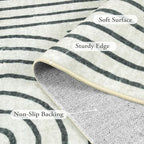 Lahome Abstract Bedroom Rug, Soft 4x6 Rug Ultra-Thin Washable Area Rugs for Living Room, Modern Black Rug Non-Slip Throw Carpet for Entryway Office Kitchen(4'x6',Black)