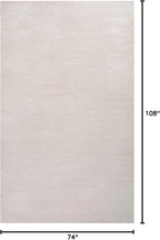 JONATHAN Y Haze Solid Low-Pile Ivory Indoor Area Rug 6x9, Coastal,Bohemian,Minimalist,Classic, Easy-Cleaning for Living Room,Bedroom,Kitchen,Pet Friendly,Non-Shedding (SEU100D-6)