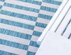 Unique Loom Outdoor Striped Collection Area Rug - Striped (4' 1" Round, Light Aqua/Ivory)