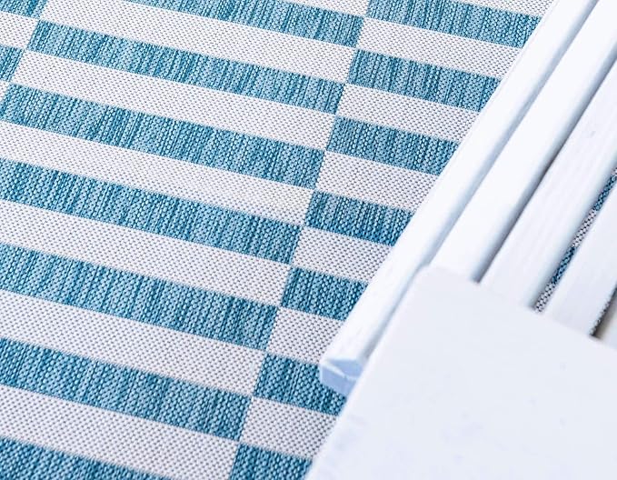 Unique Loom Outdoor Striped Collection Area Rug - Striped (4' 1" x 6' 1" Rectangle, Light Aqua/Ivory)