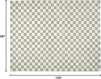 Revival Rugs Gambit 7'10"x10' Checkered Rug Washable Area Rug for Living Room Bedroom - 100% Recycled Oeko-TEX Certified, Medium Pile, Green, Beige