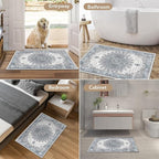 2’x3’ Entry Rug Welcome Mat Small Washable Indoor Door Rug Front Door Mat Non-Slip Blue