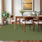KOZYFLY Washable Area Rug 6x9 ft Rubber Backed Non Slip Rugs for Living Room Braided Cotton Bedroom Rug Woven Office Rugs Indoor Floor Carpets for Dining Bedroom Living Room, Bright Green/Earthy Green