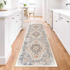 Enkor Runner Rugs for Hallway, 2x8 Washable Soft Non Slip Floor Rugs for Kitchen, Modern Mat for Living Room Bedroom Entryway Orange & Black