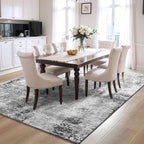 Living Room Rug 5x7 Gray Area Rug Machine Washable Boho Rug Non Slip Abstract Vintage Indoor Large Rugs for Bedroom, Classroom, College Dorm, Farmhouse, Dining Room, Kids Playroom