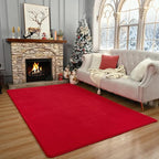 Amearea Large Modern Area Rugs for Bedroom Living Room, 6x9 Feet Red Thickened Memory Foam Rug, Fluffy Indoor Washable Rugs Non Slip Minimalist Carpet for Boys Girls Dorm Nursery Room Decor