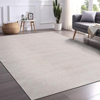 Beverly Rug Easy Jute Off White Rug 5x7 Solid Washable Durable Outdoor Indoor Area Rugs for Living Dining Room Patio Office Stain Resistant Non Shedding Casual Indoor Outside Carpet (5 x 7 Off-White)