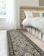 Unique Loom Espahan Collection Area Rug - Cape Cod (2' 2" x 8' 2" Runner, Dark Gray/ Black)
