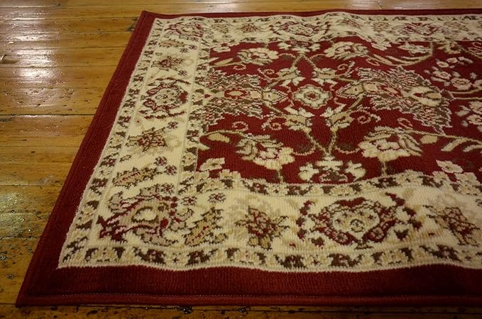 Unique Loom Sialk Hill Collection Area Rug - Washington (2' 7" x 10' Runner Burgundy/Cream)