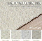 Collive 2x6 Runners for Hallway, Woven Reversible Washable Entryway Runner Rug, White/Beige Cotton Modern Farmhouse Laundry Room Carpet for Bathroom Sink Foyer Bedroom