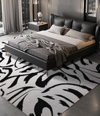 YIHOUSE Modern Rugs 6x9, Washable Black and White Area Rug, Thin Abstract Geometric Minimalist Striped Rug, Black Rugs for Living Room,Bedroom,Kitchen,Dining Room,Office