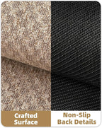 Color&Geometry Thin Front Door Mat Indoor Entrance Non Slip Rubber Backed, 17.5"x30" Indoor Door Mats for Entryway, Dirt Trapper Doormat Washable Front Door Rugs, Khaki (Rolled-up NO Creases)