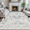 LUMI Washable Area Rug for Living Room, 10x14 Ultra Soft Traditional Rugs Non Slip with Rubber Backing, Low Profile, High Traffic, Stain Resistant Carpets, Ideal for Bedroom, Dining Room, Indoor