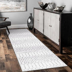 Lahome Moroccan Washable Runner Rug 2x6, Stain Resistant Non-Slip Kitchen Rug Runner, Ultra-Thin Geometric Print Distressed Floor Carpet for Hallways Entryway Laundry Bedroom