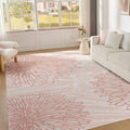 WITSHOCK Pink Rugs 12x15 for Bedroom Girls,Floral Modern Distress Print Pattern Carpet for Living Room Dining Room,Stain Resistant Anti Slip Backing Rugs for Kids Room Nursery Playroom,Light Pink