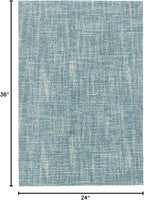 Dash and Albert Crosshatch Wool Area Rug - 2' x 3' Aegean Solid Hand Micro Hooked Accent Rug - Durable, High Traffic Areas Bedroom, Hallway, Stairs - Premium Luxury Hotel Quality Soft Breathable
