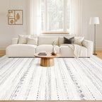 Nakagishi 6x9 Area Rugs Living Room: Washable Boho Large Neutral Soft Farmhouse Rug Stain Resistant Modern Indoor Floor Non-Slip Carpet for Bedroom Nursery Kids Playroom Office Dining Room Dorm- Gray