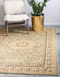 Unique Loom Versailles Collection Traditional Classic Medallion Floral Motif Area Rug (10' 0 x 13' 0 Rectangular, Green/ Ivory)